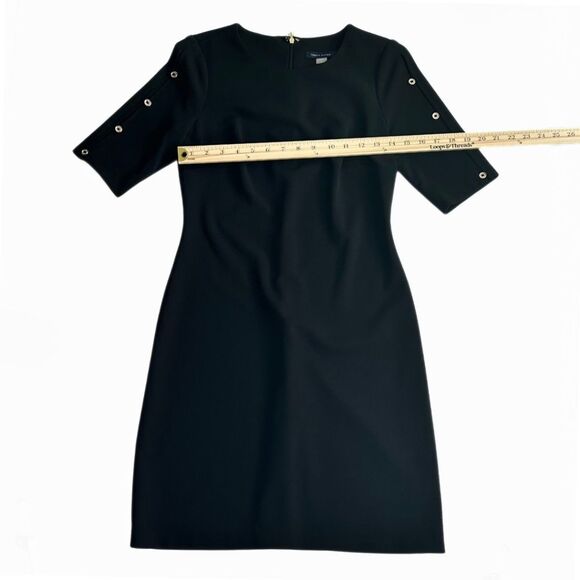 Tommy Hilfiger Short Sleeve Button Detail Black Sheath Dress Women’s Sz 2 - Picture 7 of 9